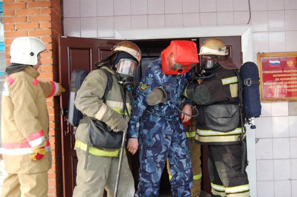 Учения по противопожарной безопасности прошли в исправительной колонии №5 УФСИН России по Алтайскому краю