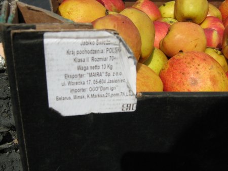 В Рубцовске изъяли и уничтожили 140 килограмм польских яблок