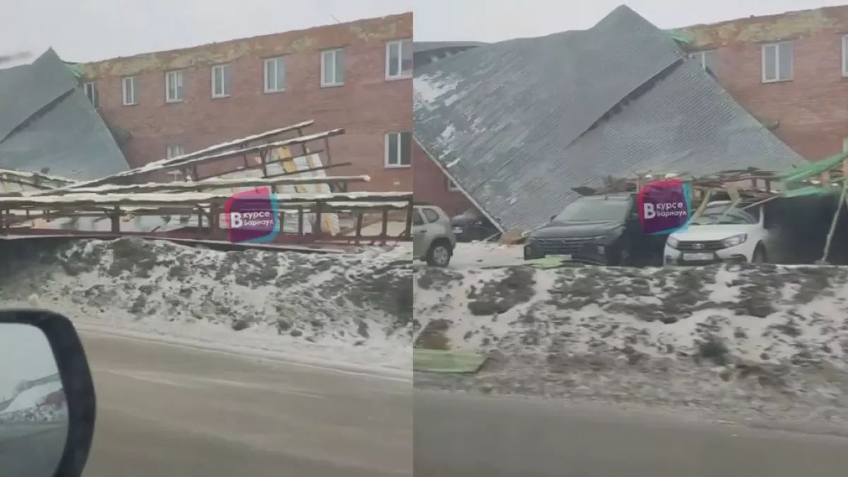 В Барнауле ураган срывает крыши с домов. Есть повреждения и пострадавшие